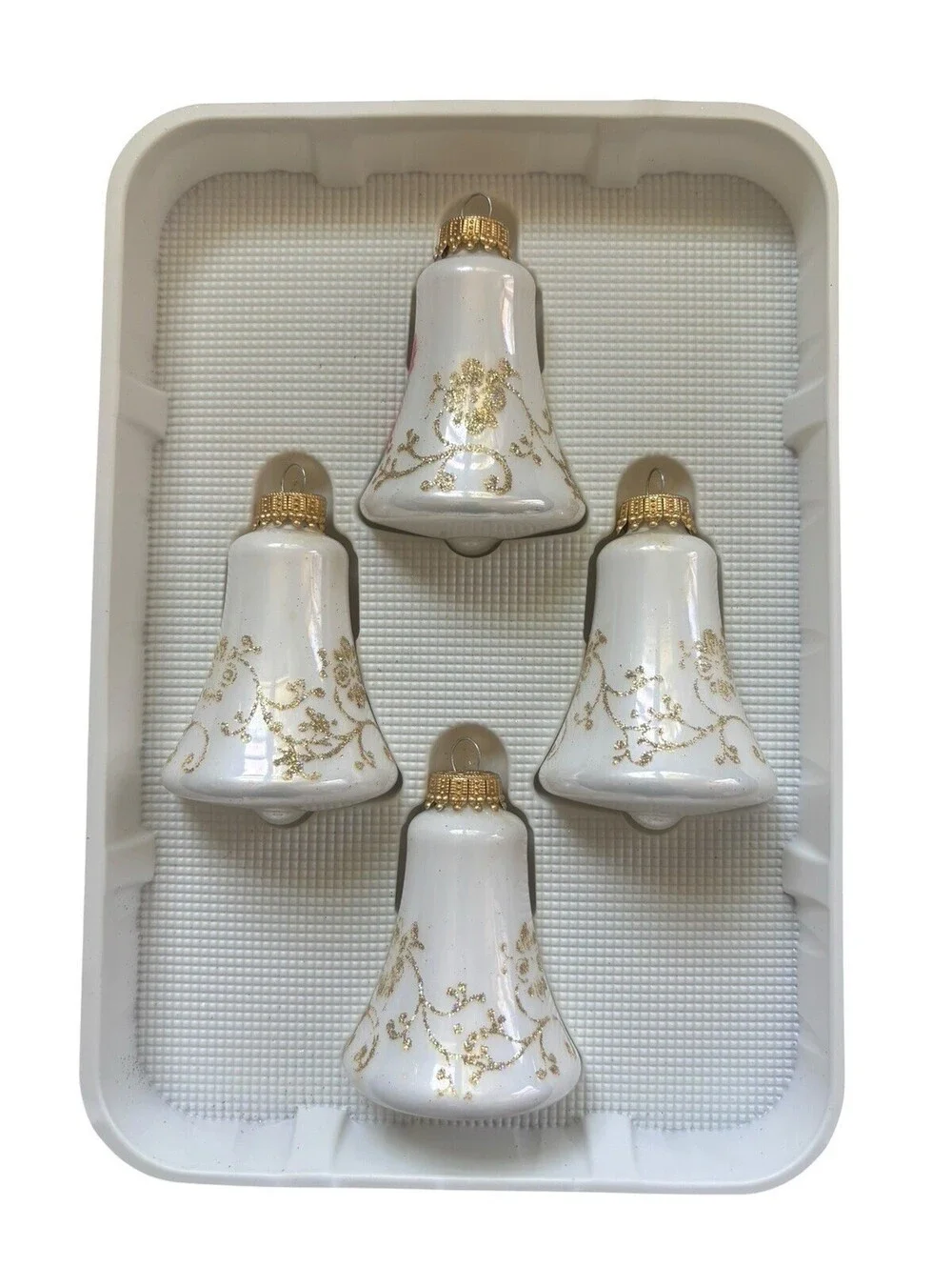 Vintage Christmas by Krebs Ornaments Hand Decorated Glass With Crowns